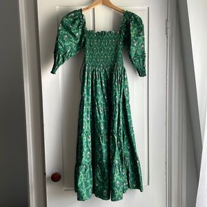 Hill House Nesli Nap Dress Green Trellis